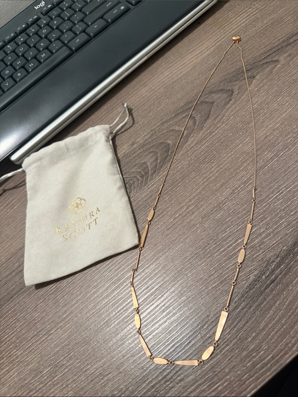 Kendra Scott Rose Gold Link Station Necklace